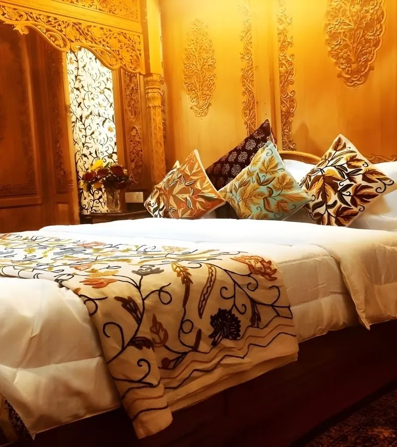 Luxury houseboat interiors Kashmir